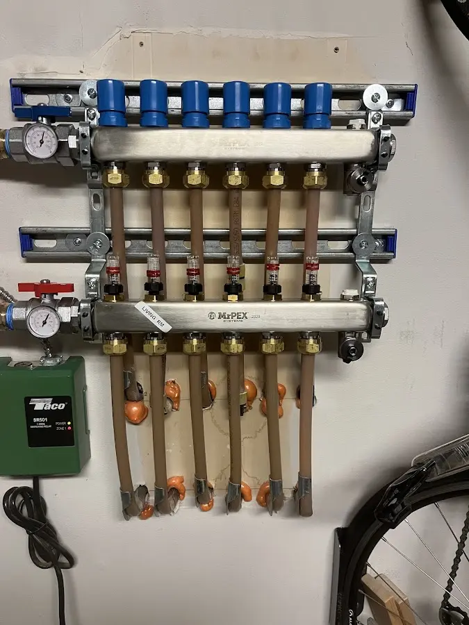 Plumber performing Gas Line Installation at a residential property in Roscoe